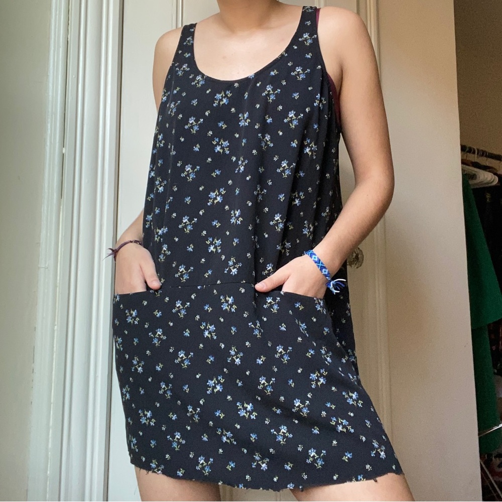 Black Floral Babydoll Dress